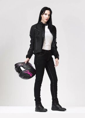 4Riders Texas Korumalı Kadın Motosiklet Kot Pantolonu Siyah