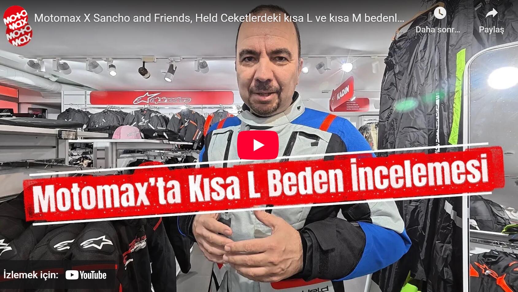 Motomax X Sancho and Friends, Held Ceketlerdeki kısa L ve kısa M bedenler nedir?