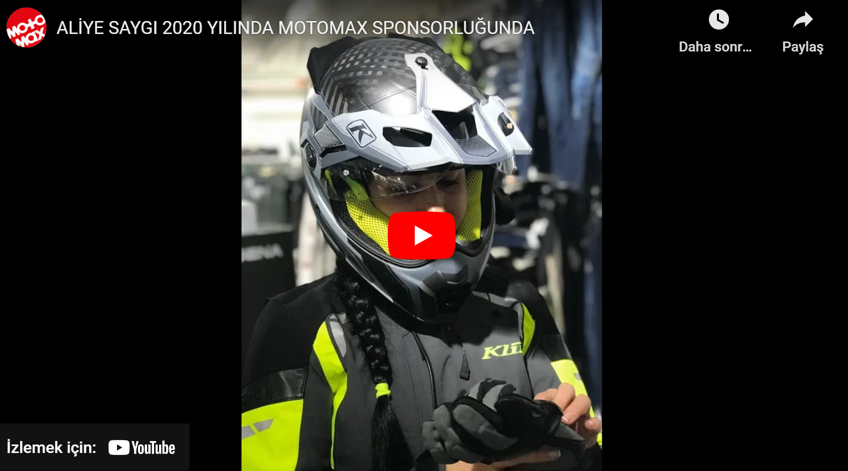 ALİYE SAYGI 2020 YILINDA MOTOMAX SPONSORLUĞUNDA