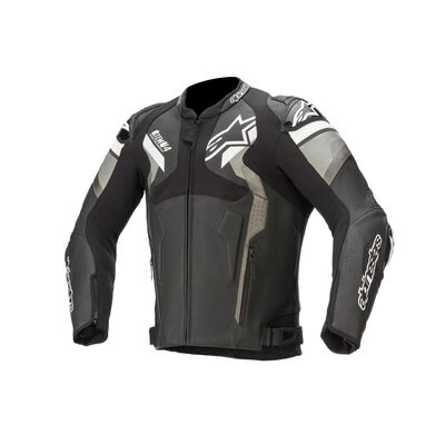 Alpinestars Atem V4 Deri Korumalı Motosiklet Ceketi Siyah / Gri / Beyaz