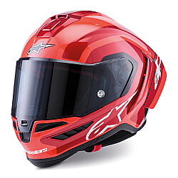 Alpinestars Supertech R10 Carbon Arius Spor Motosiklet Kaskı Siyah / Beyaz / Kırmızı 
