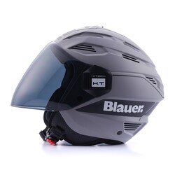Blauer HT - Blauer Brat Korumalı Açık Motosiklet Kaskı Mat Gri (Thumbnail - )