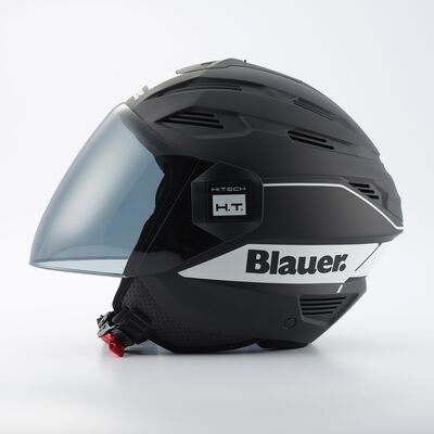 Blauer Brat Korumalı Açık Motosiklet Kaskı Mat Siyah / Beyaz