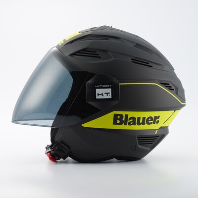 Blauer Brat Korumalı Açık Motosiklet Kaskı Mat Siyah / Sarı