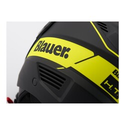 Blauer HT - Blauer Brat Korumalı Açık Motosiklet Kaskı Mat Siyah / Sarı (Thumbnail - )