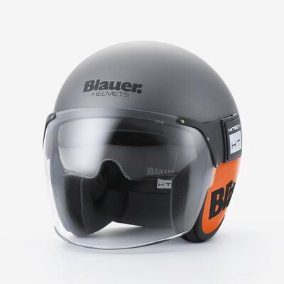 Blauer Pod Açık Motosiklet Kaskı Titanyum / Oranj
