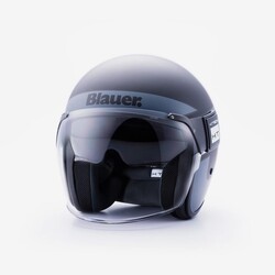 Blauer Pod Stripes Açık Motosiklet Kaskı Titanyum - Thumbnail