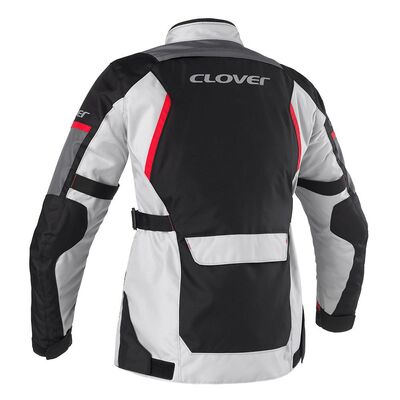 Clover Scout-4 WP Korumalı Motosiklet Montu Gri / Kırmızı / Siyah