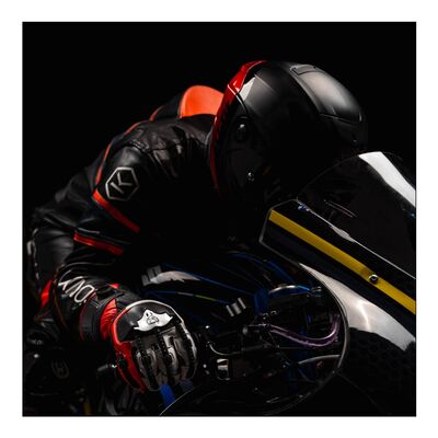 Knox Handroid (MK5) Korumalı Deri Motosiklet Eldiveni Siyah / Kırmızı