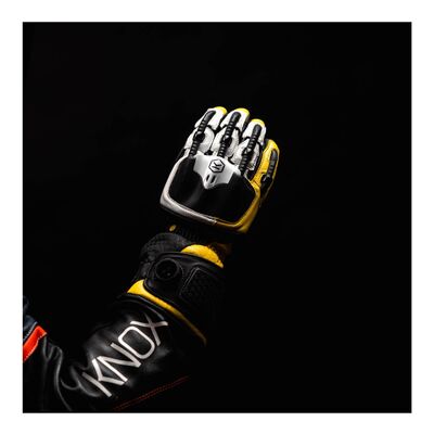 Knox Handroid (MK5) Korumalı Deri Motosiklet Eldiveni Siyah / Sarı