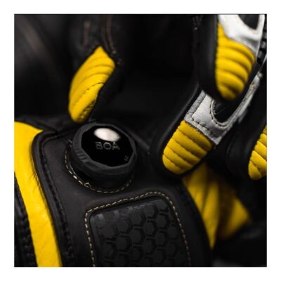 Knox Handroid (MK5) Korumalı Deri Motosiklet Eldiveni Siyah / Sarı