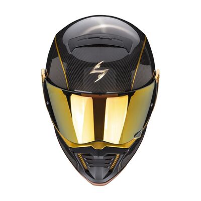 Scorpion EXO HX1 Karbon SE Retro Motosiklet Kaskı Siyah / Altın
