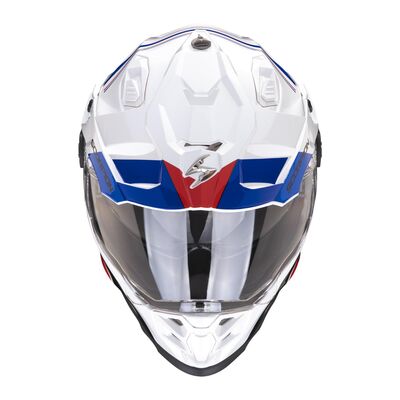 Scorpion ADF-9000 Air Desert Kapalı Motosiklet Kaskı Beyaz / Mavi / Kırmızı