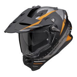 Scorpion ADF-9000 Air Feat Kapalı Motosiklet Kaskı Mat Siyah / Gümüş / Oranj 