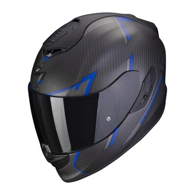 Scorpion EXO 1400 Evo Air Carbon Kendal Kapalı Motosiklet Kaskı Mat Siyah / Mavi