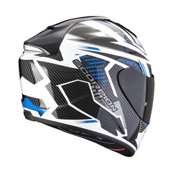 Scorpion EXO 1400 Evo Air Shell Kapalı Motosiklet Kaskı Beyaz / Mavi - Thumbnail