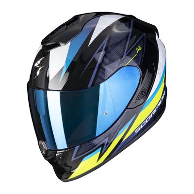 Scorpion EXO 1400 Evo Air Thelios Kapalı Motosiklet Kaskı Siyah / Mavi / Sarı