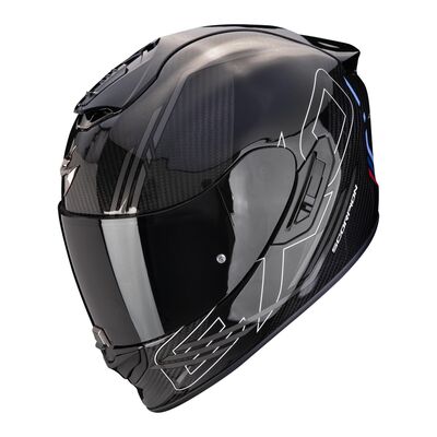 Scorpion EXO 1400 EVO II Air Carbon Reika Kapalı Motosiklet Kaskı Siyah / Gümüş / Mavi