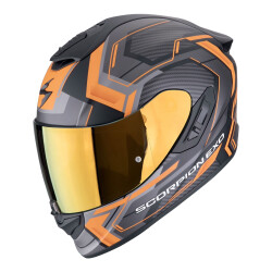Scorpion EXO 1400 Evo II Air Linart Kapalı Motosiklet Kaskı Mat Siyah / Oranj 