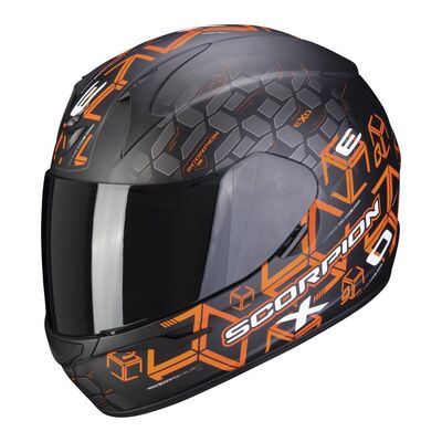 Scorpion Exo 390 Cube Kapalı Motosiklet Kaskı Siyah / Oranj