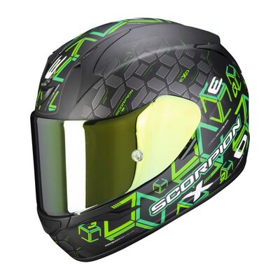 Scorpion Exo 390 Cube Kapalı Motosiklet Kaskı Siyah / Yeşil