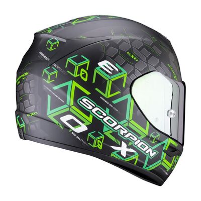 Scorpion Exo 390 Cube Kapalı Motosiklet Kaskı Siyah / Yeşil
