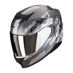 Scorpion Exo 520 Evo Air Cover Kapalı Motosiklet Kaskı Mat Gümüş / Kırmızı - Thumbnail