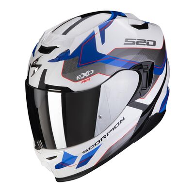 Scorpion Exo 520 Evo Air Elan Kapalı Motosiklet Kaskı Beyaz / Mavi