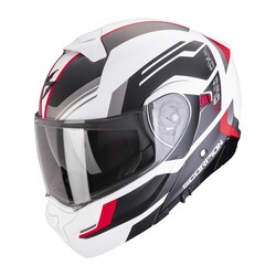 Scorpion EXO-930 Evo Sikon Çene Açılabilir Motosiklet Kaskı Beyaz / Siyah / Kırmızı - Thumbnail