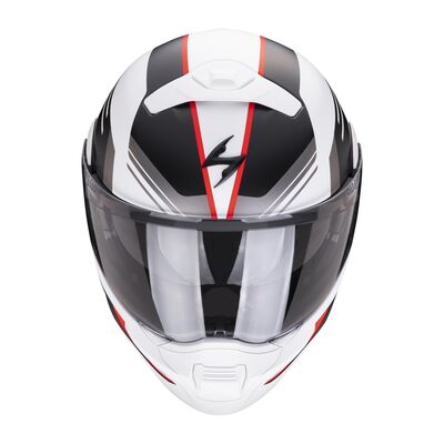 Scorpion EXO-930 Evo Sikon Çene Açılabilir Motosiklet Kaskı Beyaz / Siyah / Kırmızı