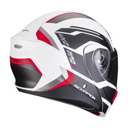 Scorpion EXO-930 Evo Sikon Çene Açılabilir Motosiklet Kaskı Beyaz / Siyah / Kırmızı - Thumbnail