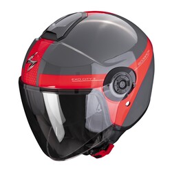 Scorpion EXO City 2 Short Açık Motosiklet Kaskı Gri / Kırmızı - Scorpion