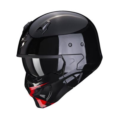 Scorpion EXO Covert-X Tanker Moduler Motosiklet Kaskı Siyah / Kırmızı