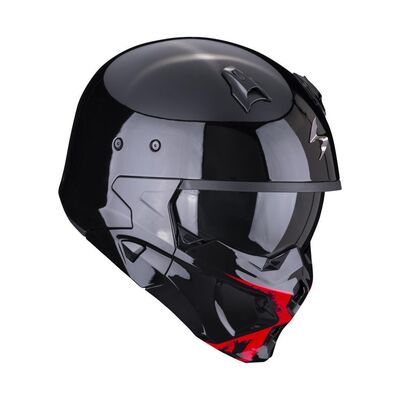 Scorpion EXO Covert-X Tanker Moduler Motosiklet Kaskı Siyah / Kırmızı