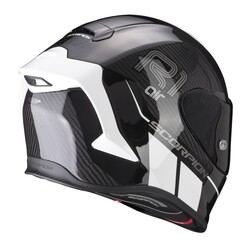 Scorpion EXO R1 Evo Carbon Air Corpus II Spor Motosiklet Kaskı Siyah / Beyaz - Thumbnail