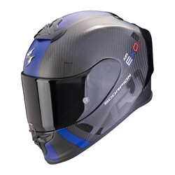 Scorpion EXO R1 Evo Carbon Air MG Spor Motosiklet Kaskı Mat Siyah / Mavi - Thumbnail