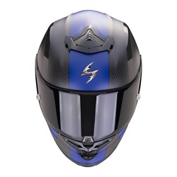 Scorpion EXO R1 Evo Carbon Air MG Spor Motosiklet Kaskı Mat Siyah / Mavi - Thumbnail